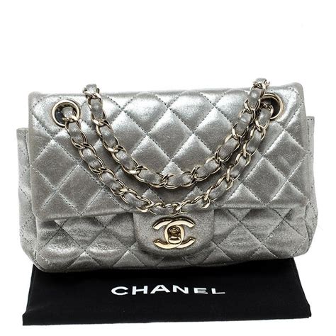 chanel silver flap|chanel small flap bag price.